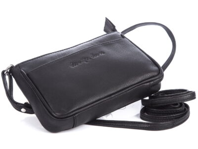 Mała czarna skórzana torebka wieczorowa Jennifer Jones - obrazek 4