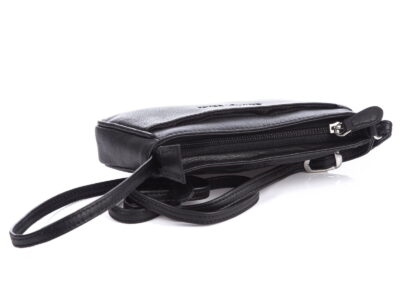 Mała czarna skórzana torebka wieczorowa Jennifer Jones - obrazek 5