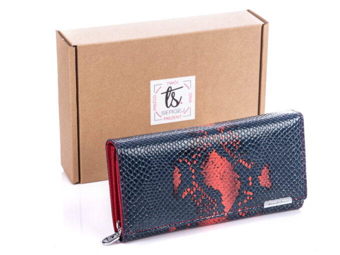 IMG_9634 Granatowo czerwony portfel damski Jenifer jones z pudełkiem 5288