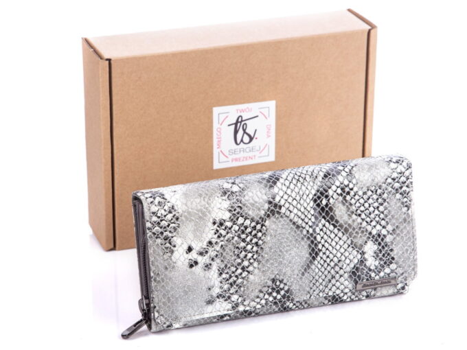 Portfel damski srebrny Jennifer Jones w pudełku 5288