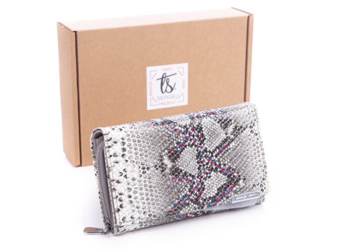 IMG_9654 Srebrno różowy portfel damski Jennifer Jones 5261 w pudełku