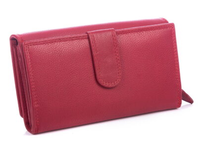 Portfel damski skórzany czerwony z zabezpieczeniem rfid Money Maker - obrazek 3
