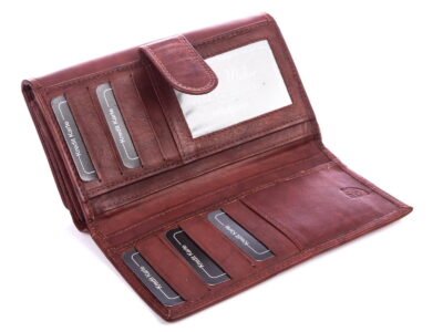 Portfel damski skórzany ciemnobrązowy z zabezpieczeniem rfid Money Maker - obrazek 4