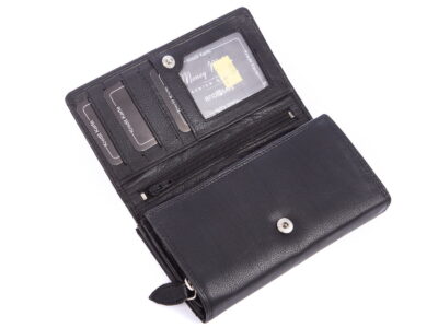 Portfel damski skórzany czarny z zabezpieczeniem rfid Money Maker - obrazek 5