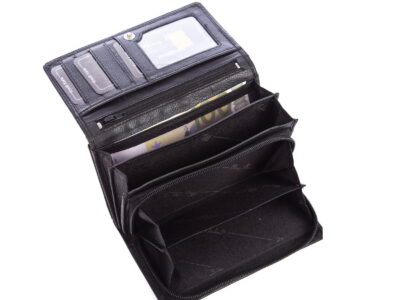 Portfel damski skórzany czarny z zabezpieczeniem rfid Money Maker - obrazek 6