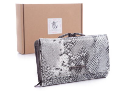 Srebrny portfel damski lakierowany Jennifer Jones 5249