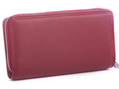 Duży czerwony portfel damski Jennifer Jones skórzany - obrazek 2