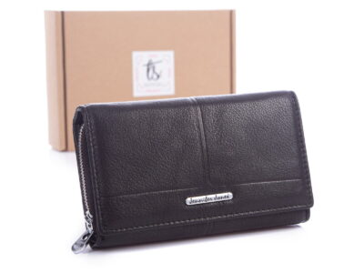 Czarny skórzany portfel Jennifer Jones 5375