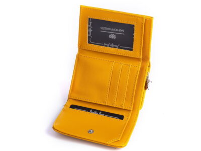 Mały portfel damski ze skóry ekologicznej żółty Jennifer Jones - obrazek 5
