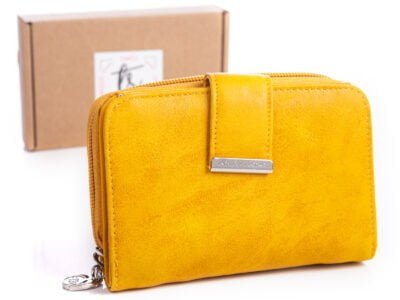 Żółty portfel damski z pudełkiem jennifer Jones 1104