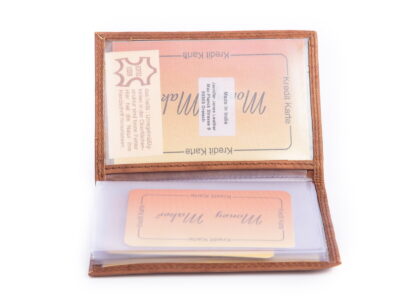 Skórzane beżowe etui na dokumenty i dowód rejestracyjny Money Maker - obrazek 4