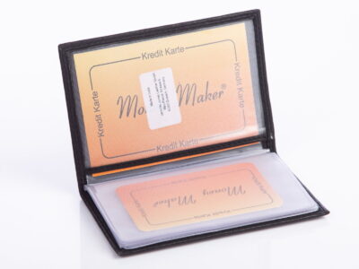 Skórzane czarne etui na dokumenty i dowód rejestracyjny Money Maker - obrazek 3