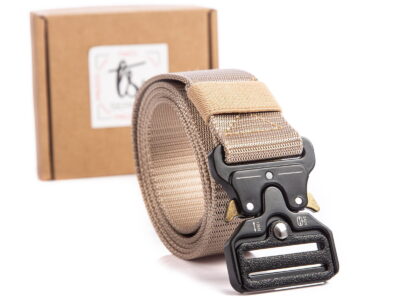 Jasno beżowy pasek wojskowy z klamrą łatwo otwieraną SERGEJ