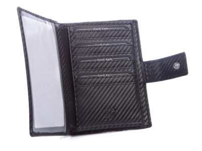 Duże etui męskie na karty i dokumenty czarny Carbon RFID J Jones - obrazek 5