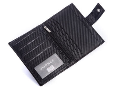 Duże etui męskie na karty i dokumenty czarny Carbon RFID J Jones - obrazek 8