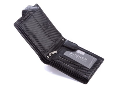 Portfel męski z zapięciem czarny carbon J Jones RFID - obrazek 7
