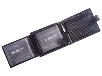 Portfel męski z zapięciem czarny carbon J Jones RFID - obrazek 8