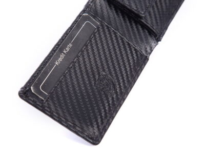 Kieszonkowy portfel męski czarny skórzany carbon RFID J Jones - obrazek 7