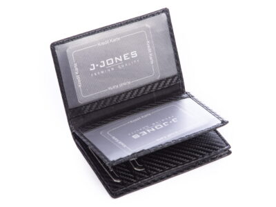 Etui na karty i dokumenty skórzane carbon RFID J Jones - obrazek 4