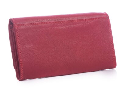 Skórzany portfel damski czerwony Money Maker RFID - obrazek 2