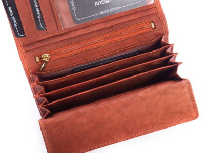 Skórzany portfel damski brązowy Money Maker RFID - obrazek 5