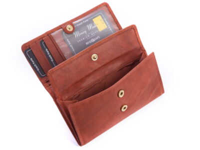 Skórzany portfel damski brązowy Money Maker RFID - obrazek 4