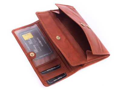 Skórzany portfel damski brązowy Money Maker RFID - obrazek 3