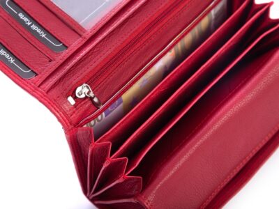 Skórzany portfel damski czerwony Money Maker RFID - obrazek 4