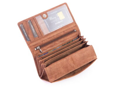 Skórzany portfel damski beżowy Money Maker RFID - obrazek 5