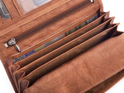 Skórzany portfel damski beżowy Money Maker RFID - obrazek 4