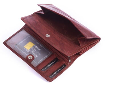 Skórzany portfel damski ciemnobrązowy Money Maker RFID - obrazek 4