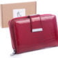 Czerwony portfel damski croco lakierowany jennifer Jones 5198 z pudełkiem RFID