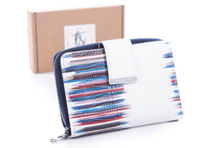 Biało niebieski portfel damski Jennifer Jones 5198