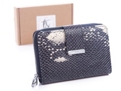 Granatowo beżowy portfel wąż 5198