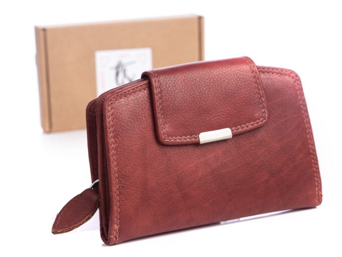 Ciemnobrązowy portfel damski z miękkiej skóry naturalnej Money Maker 12126B