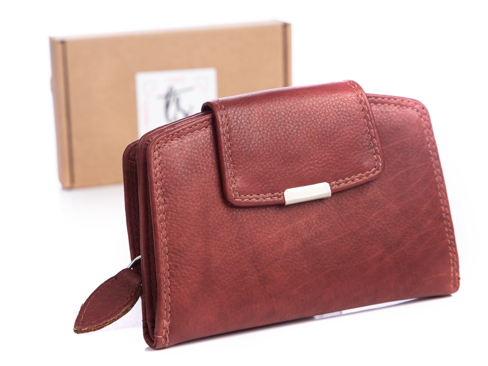 Ciemnobrązowy portfel damski z miękkiej skóry naturalnej Money Maker 12126B