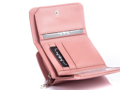 Mały portfel damski ze skóry ekologicznej różowy Jennifer Jones - obrazek 4