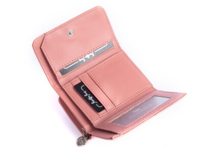 Mały portfel damski ze skóry ekologicznej różowy Jennifer Jones - obrazek 5