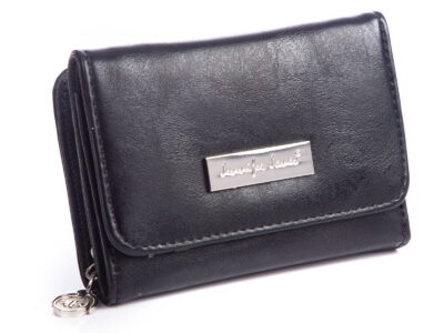 Mały portfel damski ze skóry ekologicznej czarny Jennifer Jones - obrazek 2
