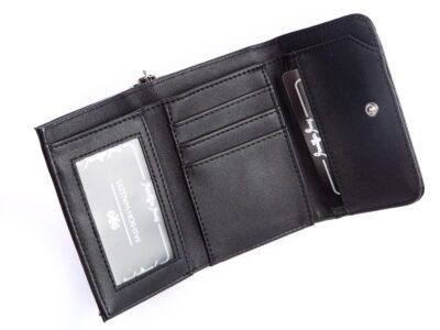 Mały portfel damski ze skóry ekologicznej czarny Jennifer Jones - obrazek 6