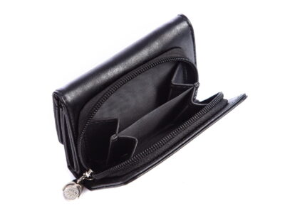 Mały portfel damski ze skóry ekologicznej czarny Jennifer Jones - obrazek 7