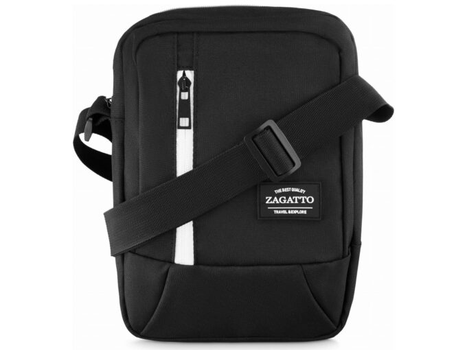 Saszetka męska na ramię ZAGATTO czarno-biała