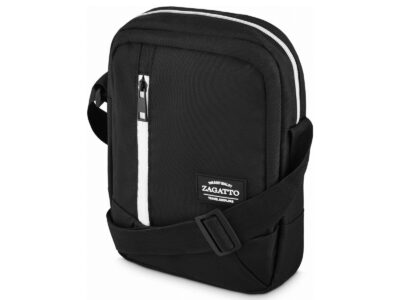 Czarno-biała saszetka męska na ramię ZAGATTO - obrazek 2