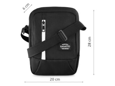 Czarno-biała saszetka męska na ramię ZAGATTO - obrazek 4