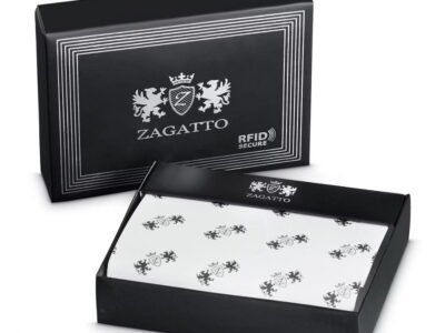 Skórzany portfel męski pionowy RFID ZAGATTO czarny - obrazek 8