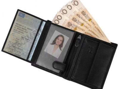 Skórzany portfel męski pionowy RFID ZAGATTO czarny - obrazek 4