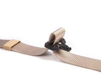 Wojskowy pasek męski do spodni kremowy SERGEJ - obrazek 4