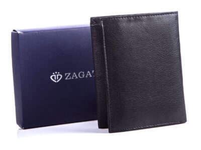 ZAGATTO Czarny skórzany portfel męski RFID - obrazek 3