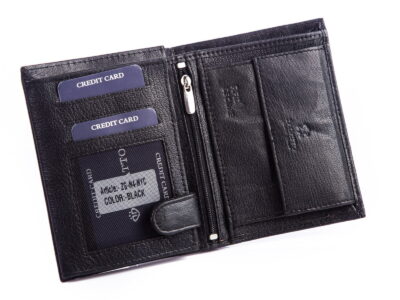 ZAGATTO Czarny skórzany portfel męski RFID - obrazek 4