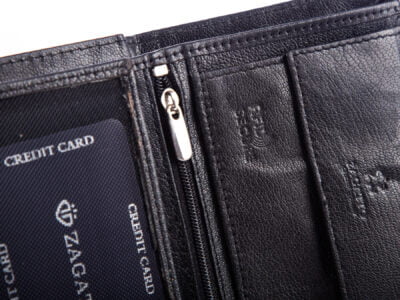 ZAGATTO Czarny skórzany portfel męski RFID - obrazek 6